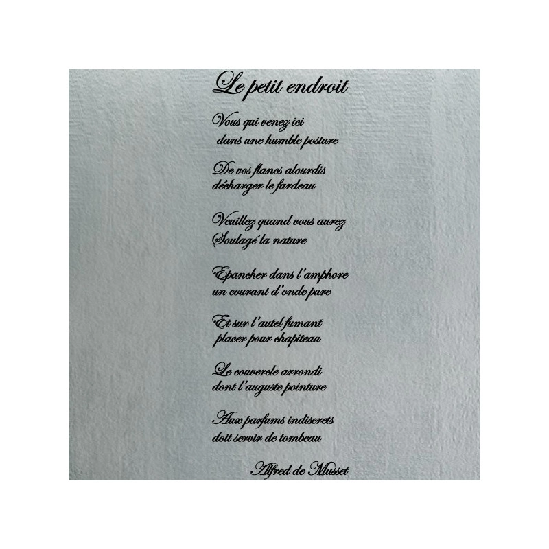 Sticker texte Lettrage " Le petit endroit " Alfred de Musset