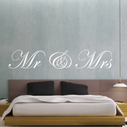 Sticker Texte Lettrage "Mr & Mrs"