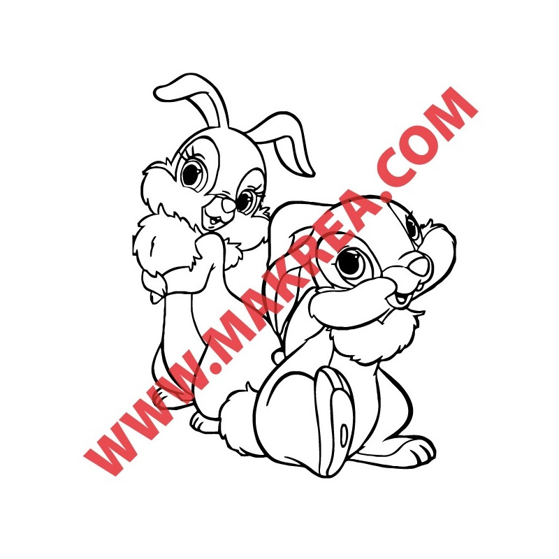 Sticker Bambi - Panpan et Miss Bunny