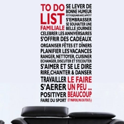 Sticker Texte "To Do List Familiale"