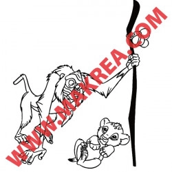 Sticker Roi Lion - Simba et Rafiki