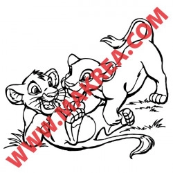 Sticker Roi Lion - Simba et Nala