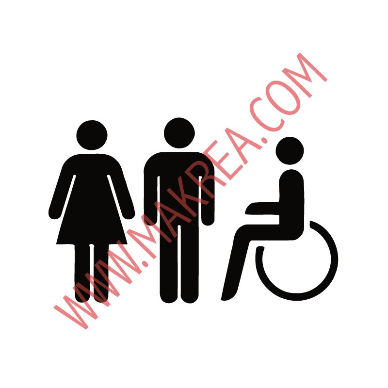 Sticker WC - Personnages H & F + Handicapé