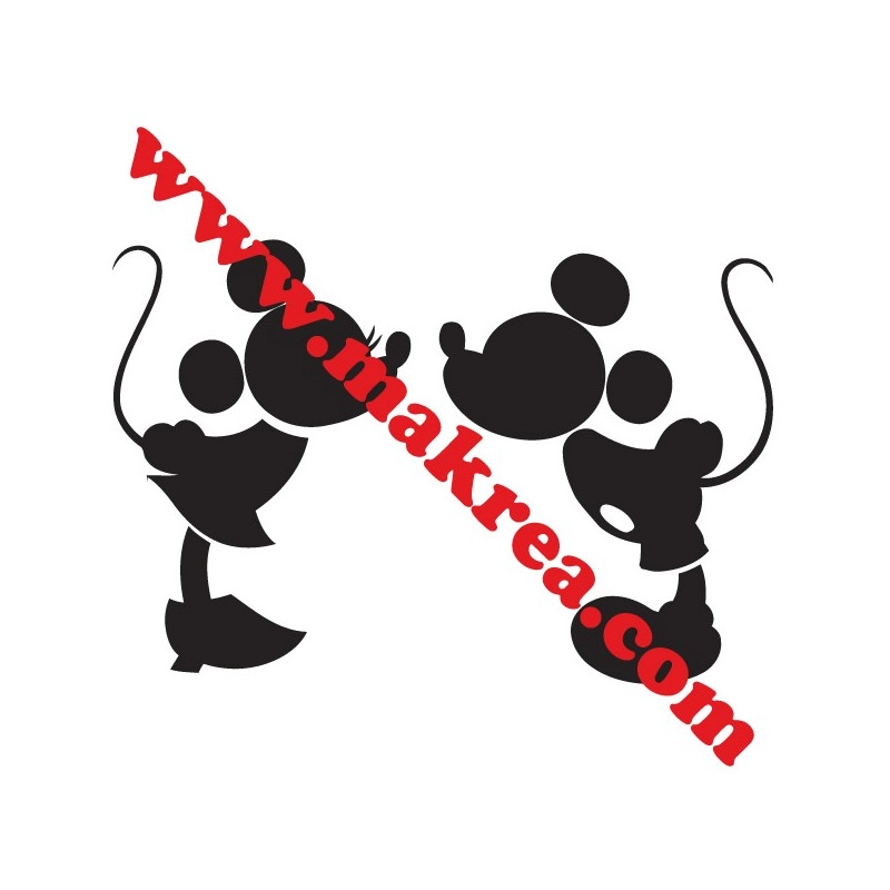 Sticker Silhouette Couple Mickey et Minnie