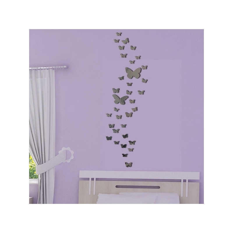 Sticker Miroir - Envolée de Papillons