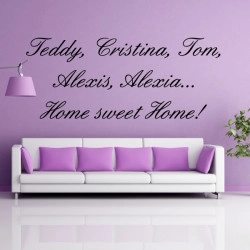 Sticker citation : 5 prénoms + Home Sweet Home!