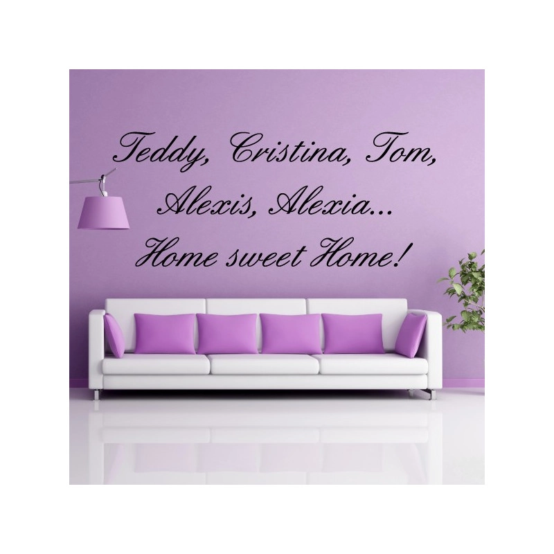 Sticker citation : 5 prénoms + Home Sweet Home!