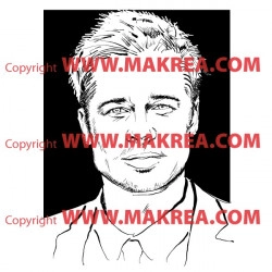 Sticker Portrait Brad Pitt