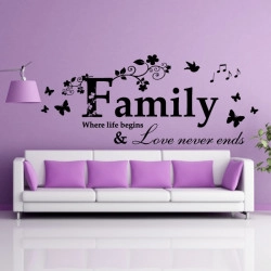 Sticker Texte : Family Where life begins & Love never ends