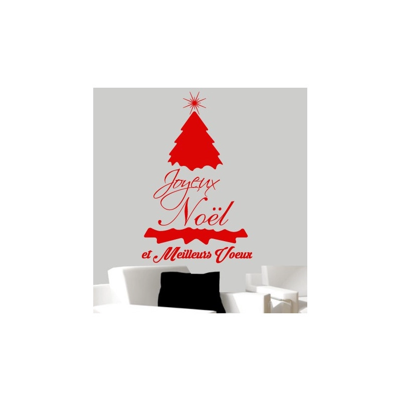 Sticker Noël - Sapin Joyeux Noël et Meilleurs Voeux