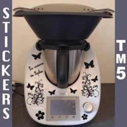 Sticker Thermomix TM5 - Fleurs Papillons + La cuisine de ...