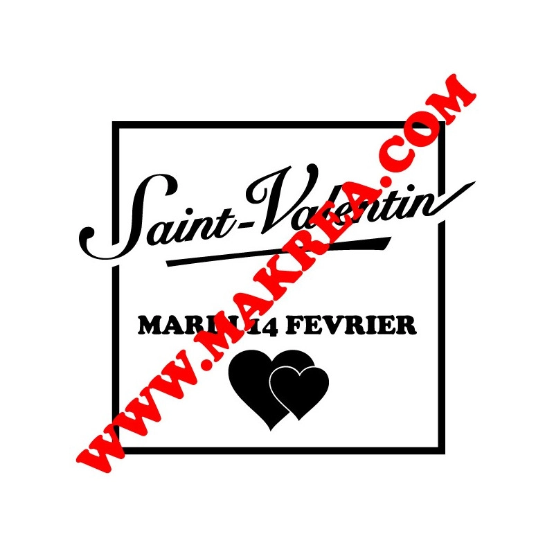 Sticker vitrine Encadré Saint-Valentin 14 février