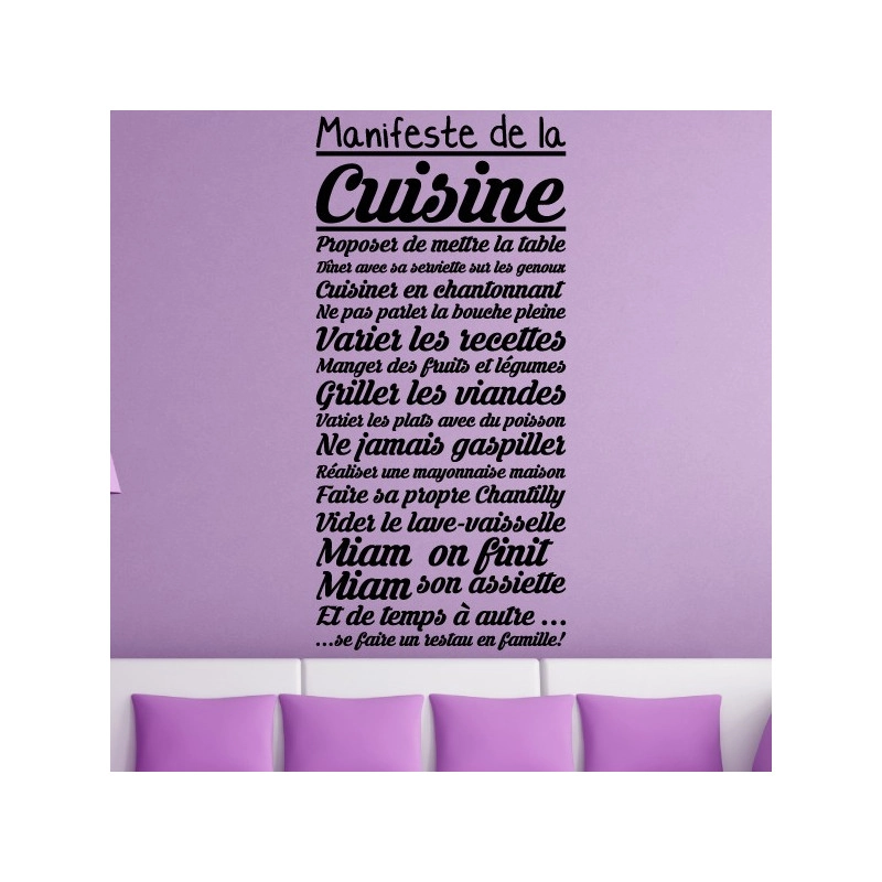 Sticker Texte : Manifeste de la Cuisine