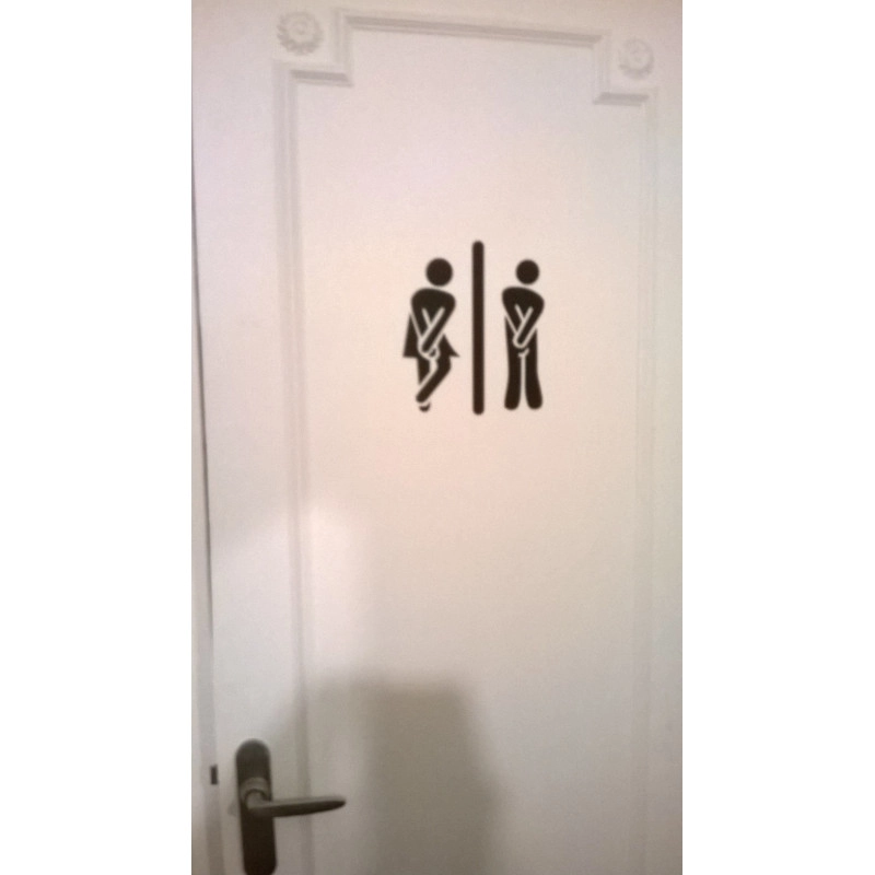 Sticker Abattant WC - Personnages H & F Humoristique Privé Toilettes