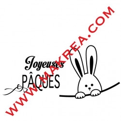Sticker Vitrine Lapin & Joyeuses Pâques