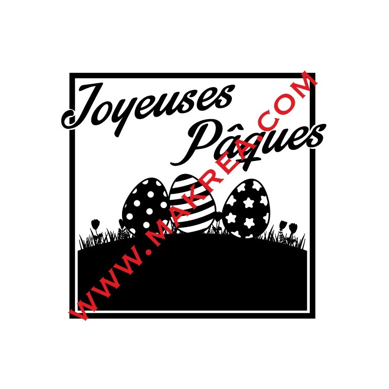 Sticker Vitrine Cadre Décor Oeufs & Joyeuses Pâques