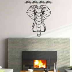 Sticker Géométrique - Tête Eléphant