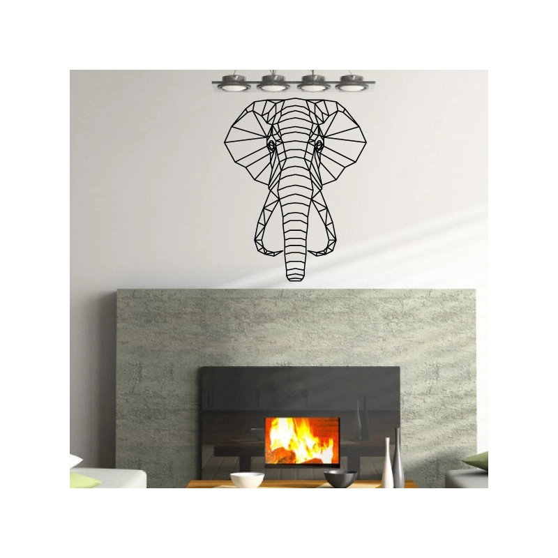 Sticker Géométrique - Tête Eléphant