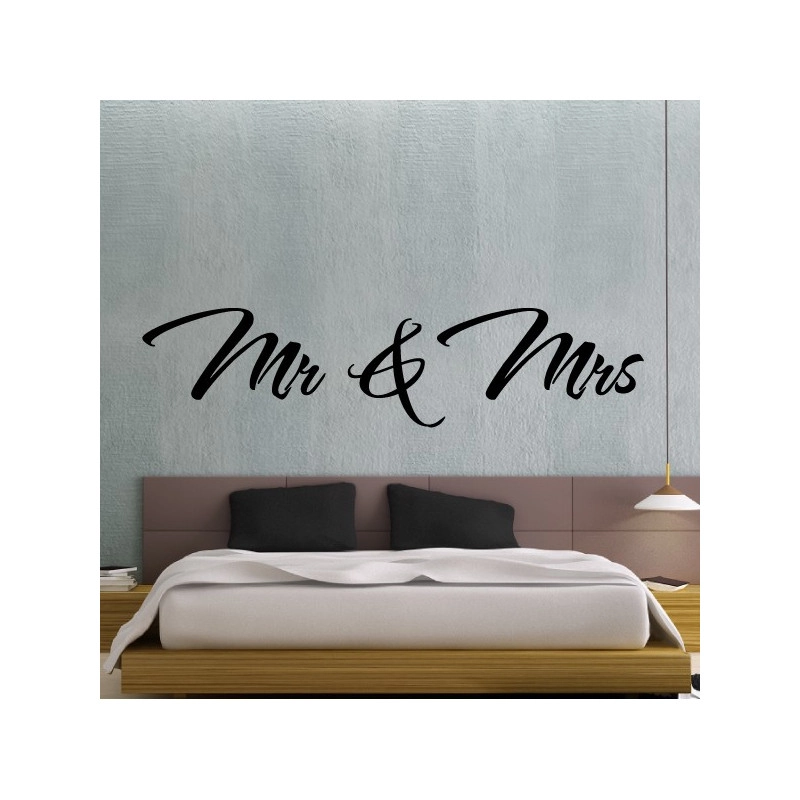 Sticker Texte Lettrage : Mr & Mrs