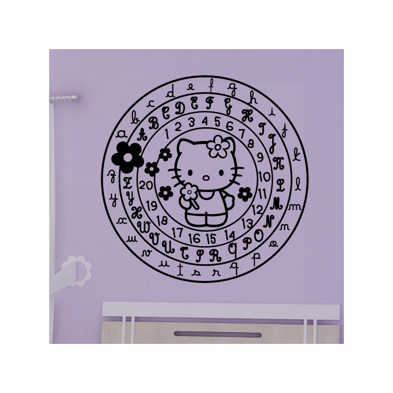 Sticker Hello Kitty Cercle Alphabet et Chiffres
