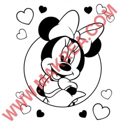 Sticker Minnie Coeurs