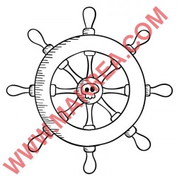 Sticker Pirate - Barre à roue de bateau