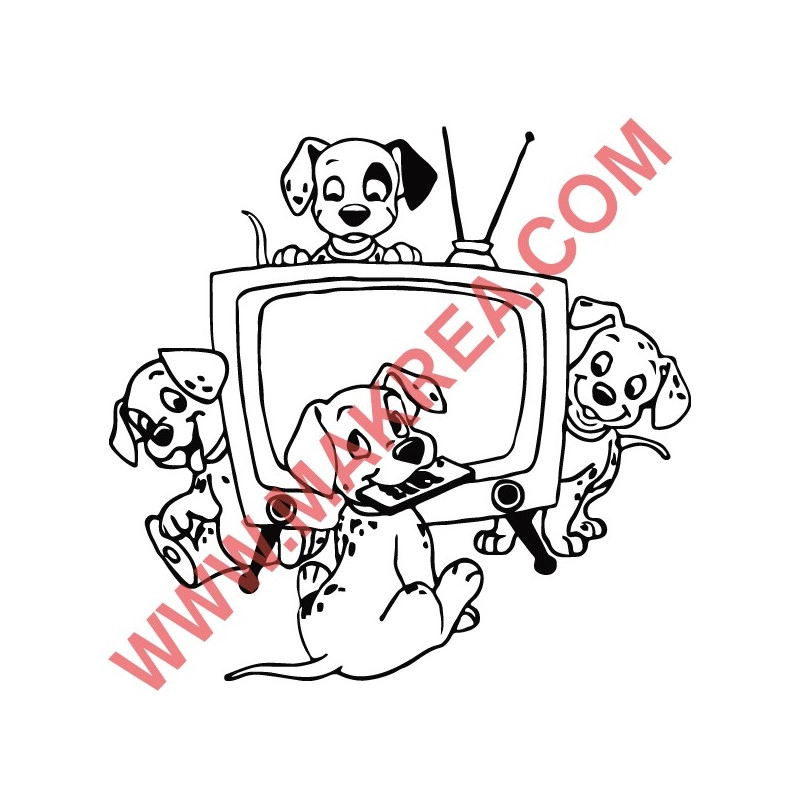 Sticker 101 Dalmatiens - Autour de la TV