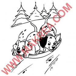 Sticker 101 Dalmatiens - A la neige
