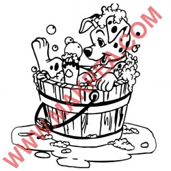 Sticker 101 Dalmatiens - Chiot prend un bain