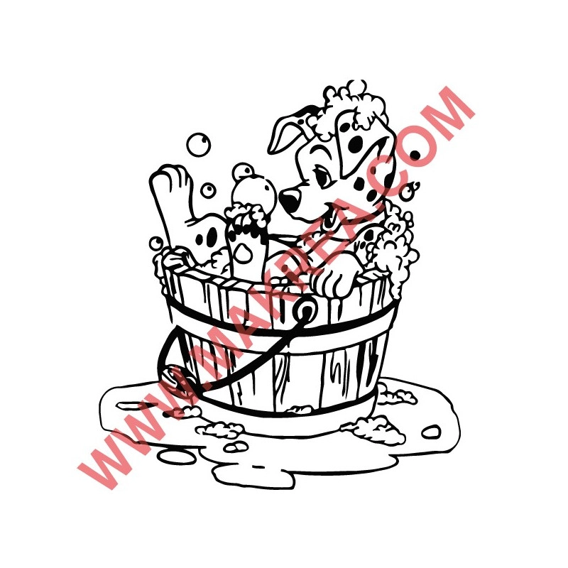 Sticker 101 Dalmatiens - Chiot prend un bain