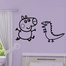 Sticker Peppa Pig - George & Dinosaure 