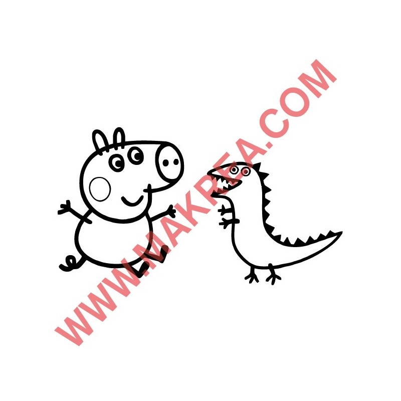 Sticker Peppa Pig - George & Dinosaure 