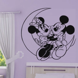 Sticker Minnie & Mickey sur la Lune