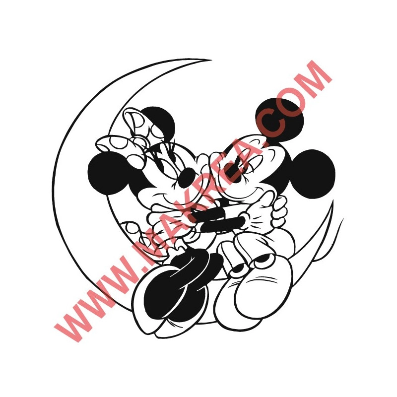 Sticker Minnie & Mickey sur la Lune