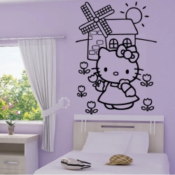 Sticker Hello Kitty Moulin