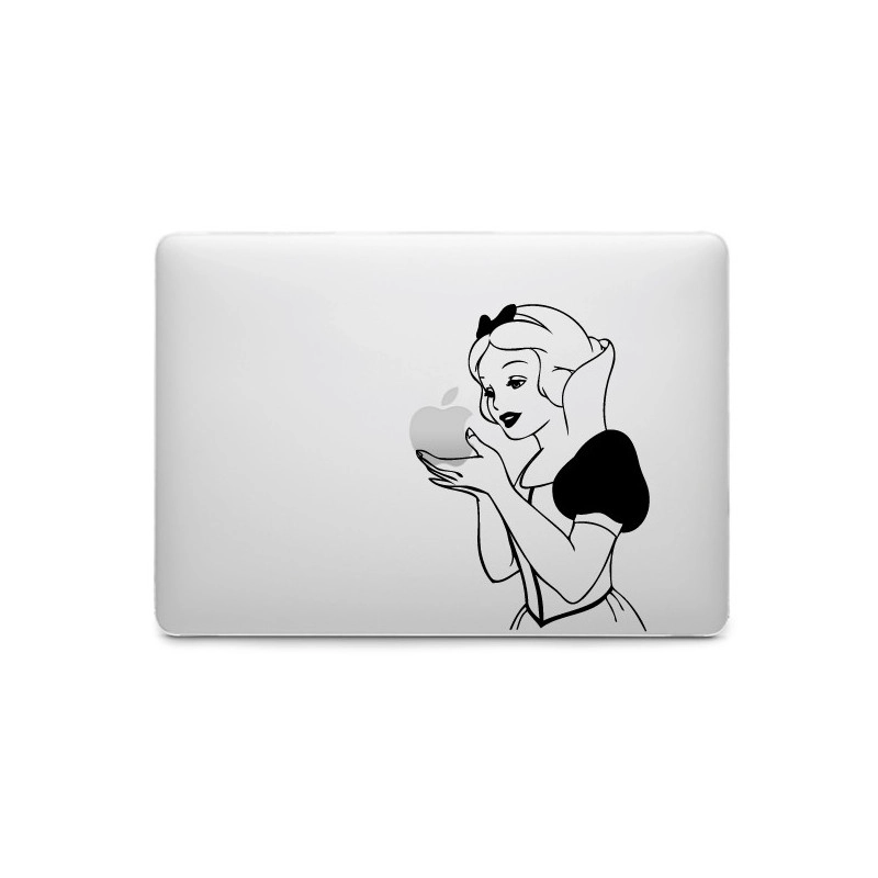Sticker Blanche Neige tient la pomme pour MacBook