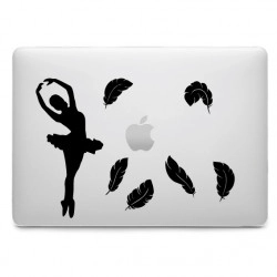 Sticker Danseuse Ballerine Plumes pour MacBook