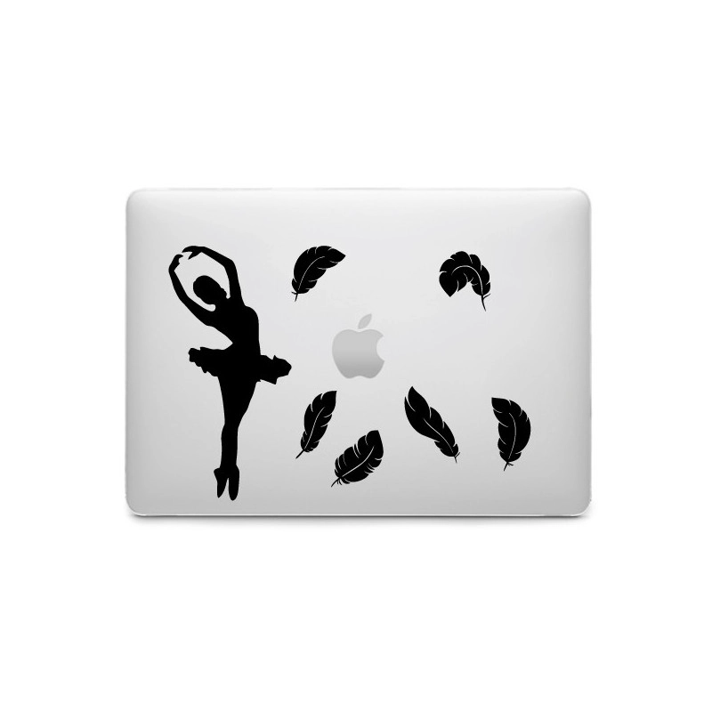 Sticker Danseuse Ballerine Plumes pour MacBook