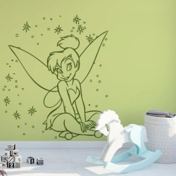 Peter Pan - Fée Clochette Assise Pluie d'étoiles