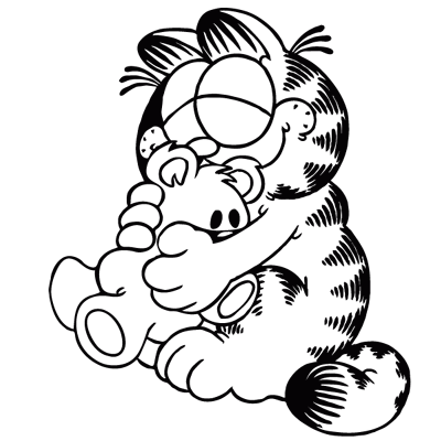 Sticker Garfield et son ourson