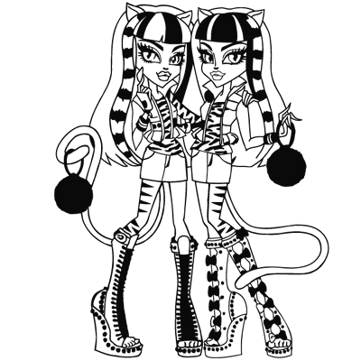 Sticker Monster High - Jumelles Purrsephone et  Meowlody
