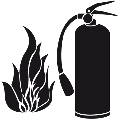 Sticker Extincteur Pompier + Flamme