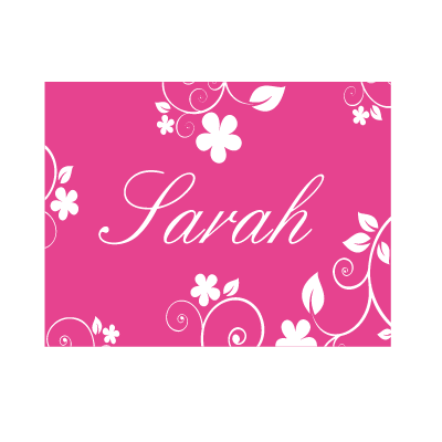 Sticker Cadre Floral avec prénom + papillons