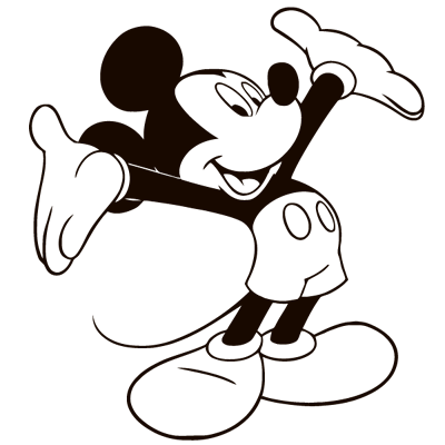 Sticker Mickey Heureux Bras en l'air