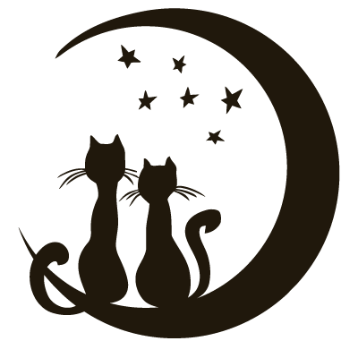 Sticker 2 Chats Lune et Etoiles