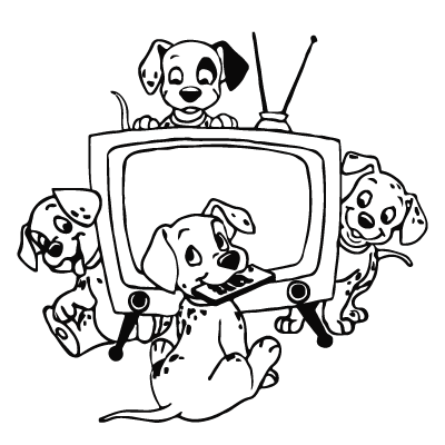 Sticker 101 Dalmatiens - Autour de la TV