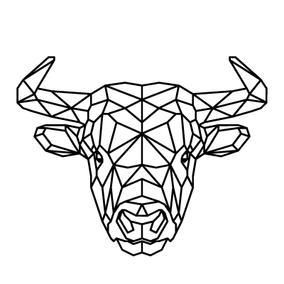 Sticker Géométrique - Tête de Taureau