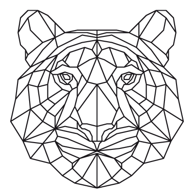 Sticker Géométrique - Tête Tigre