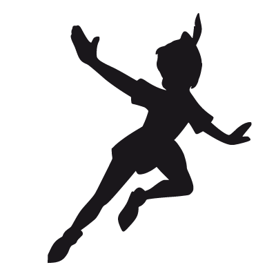 Sticker Miroir - Silhouette Peter Pan