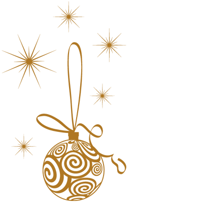 Sticker Noël - Boule de Noël et étoiles